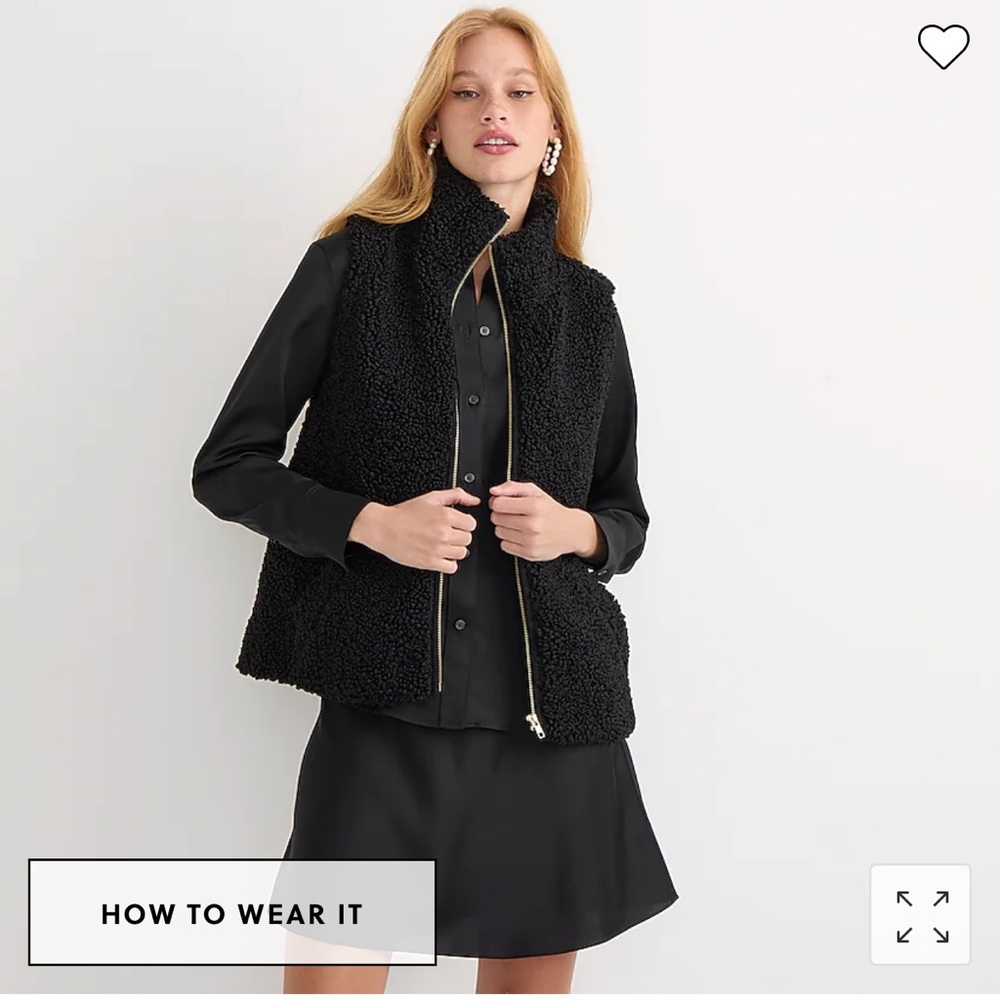 Black J. Crew Teddy Sherpa Vest